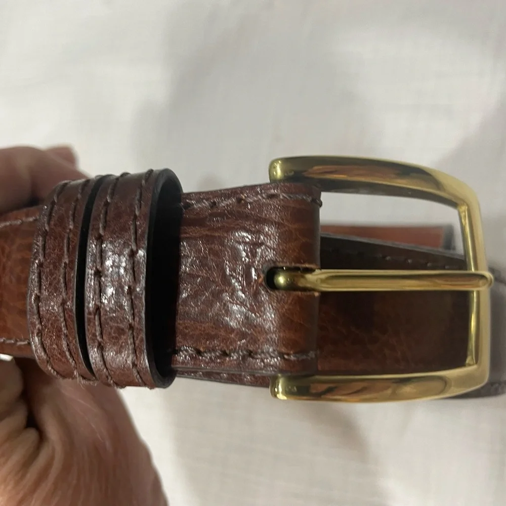 J. HILBURN COGNAC LEATHER BELT SIZE 41